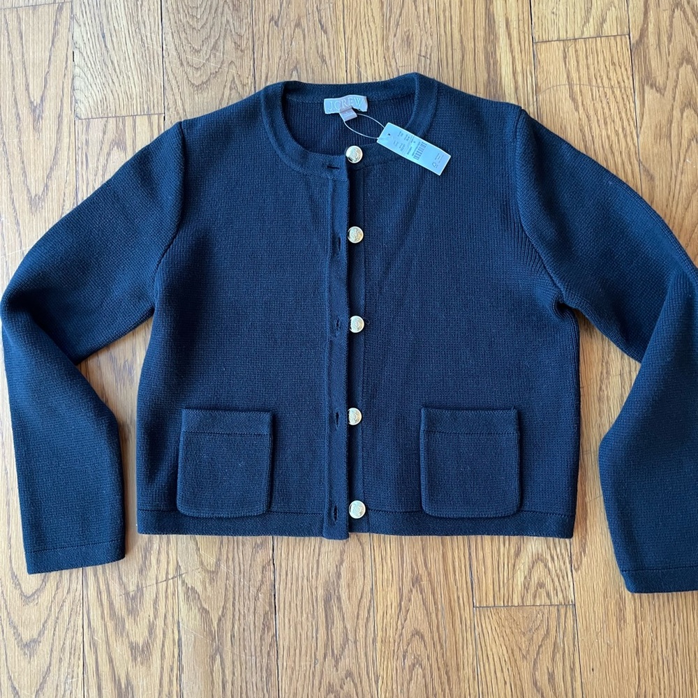 J. Crew Midnight Black Knit Cardigan